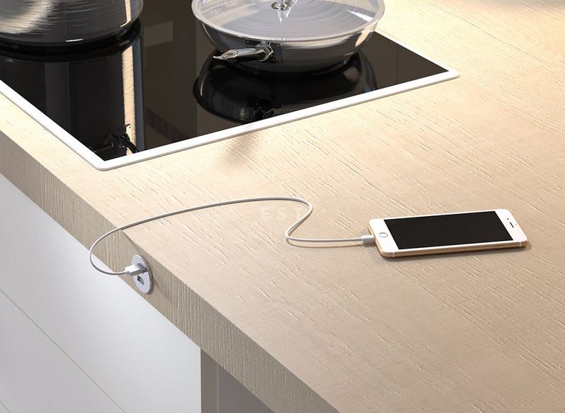 ASA 06029P00001 Nabíjecí HUB vestavný VERSAPICK, 2xUSB 5V (typ A), ⌀42mm, kulatý, plast, bílá matná ASA 06029P00001 Nabíjecí HUB vestavný VERSAPICK, 2xUSB 5V (typ A), ⌀42mm, kulatý, plast, bílá matná